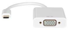 Hamlet HVATC2VGA Câble vidéo Adaptateur USB C VGA (D-Sub) 0,13 m Blanc – Adaptateurs de câble vidéo (0,13 m, USB C, VGA (D-Sub), mâle, Femelle, Droite)