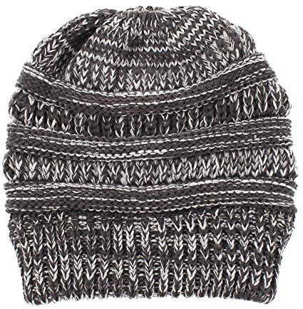 Damen Mädchen Gestrickt verdicken Hut Mit Zöpfen Loch Loop Strickmütze Wintermütze Beanie Hüte Winter Mütze Cap