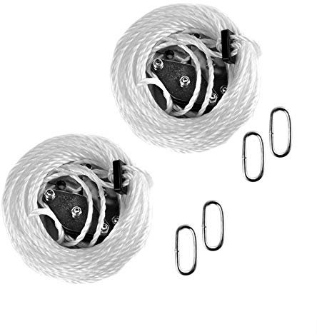 ECD Germany 2 x Treuil à Poulie 180 kg - Corde de Levage 20 m - Palan à Chaîne Manuel - Travaux Chantier