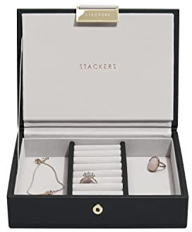 Stackers Schwarz Mini Schmuckschatulle Deckel