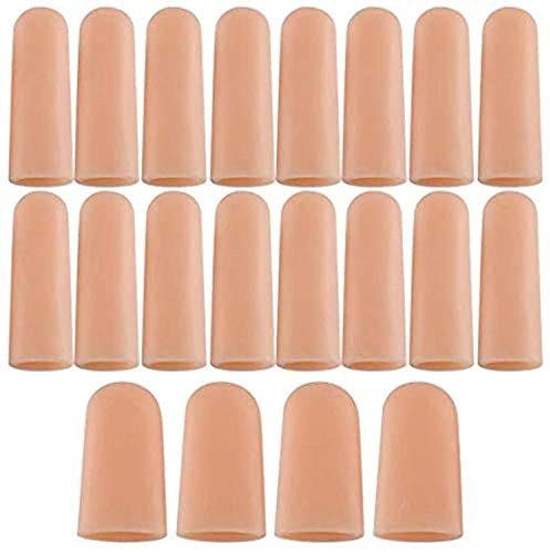 ANCIRS 20 PCS Finger Support Protector Gloves, Gel Finger Cots/Covers - Different sizes Silicone Fingertips for Hands Cracking, Eczema Skin