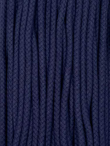 Kordel Baumwolle 8mm rund Schnur Turnbeutel Seil 17 Farben (Dunkelblau, 3m)