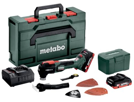 metabo Akku-Multitool MT 18 LTX BL QSL - 18V, 20.000/min Schwingzahl - Oszillierwerkzeug zum Sägen, Schleifen, Schaben - Bürstenlos, Starlock kompatibel - Inkl. 2 Akkus 4.0 Ah, Ladegerät und metaBOX