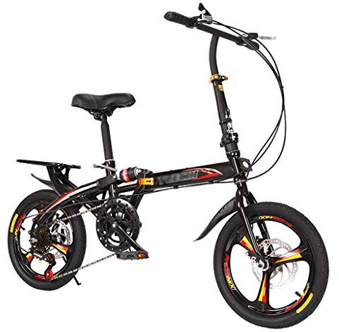 ZDXC 16 Zoll / 20 Zoll Faltrad City Bike, Variable Geschwindigkeit Mann Frau Fahrrad Doppelscheibenbremssystem Dämpfendes Fahrrad, Stoßdämpfung