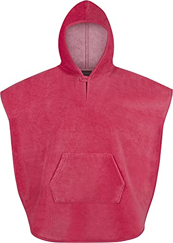 normani Kinder Badeponcho - Badehandtuch für Kleinkinder aus Baumwolle mit Kapuze - Badetuch Bademantel Farbe Pink Größe 70 cm x 75 cm