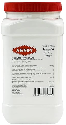 Aksoy Baking Soda 3KG JAR PACK | Pure Sodium Bicarbonate Powder with Highest Purity, Food Grade, Multi-Purpose Use for Cooking, Baking, Cleaning, Odor Removal, and More...