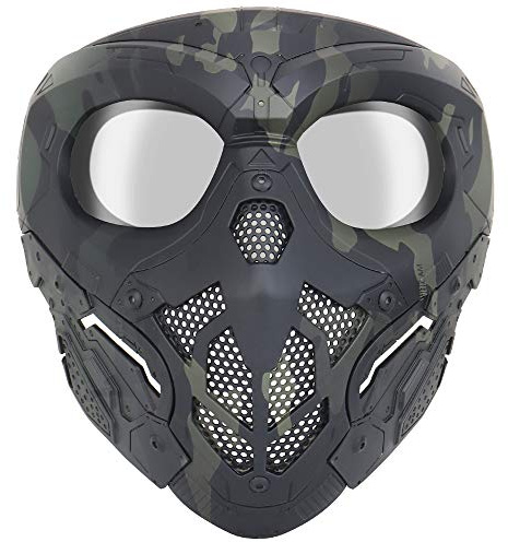 Tactical Lurker Masks Full Face Airsoft Paintball Mask with PC Len Protective Helmet Mask