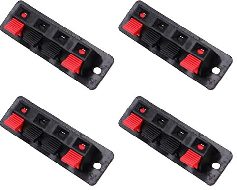 WANGCL 4pack 4 Way Speaker Terminale Connettori Morsettiera Morsettiera Clip a Molla Giunzione Morsetto Test Clip Altoparlante Filo Connettori Blocco