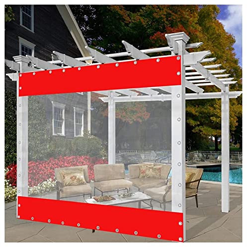 STRMAX Abdeckplane Holz,Vertikale Vorhänge for Den Außenbereich, wasserdichte Außenvorhänge, Strapazierfähige Plane, Wetterfeste Trennvorhänge for Pergola, Veranda, Garten, Anpassbar