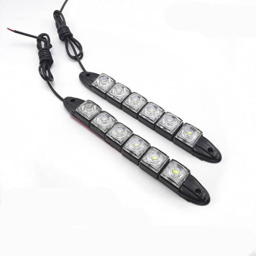Baceyong 2 luci diurne, 6/8/9/14/16/18/20 LED auto DRL luci di marcia diurna antipolvere LED impermeabile flessibile regolare lampadina nebbia