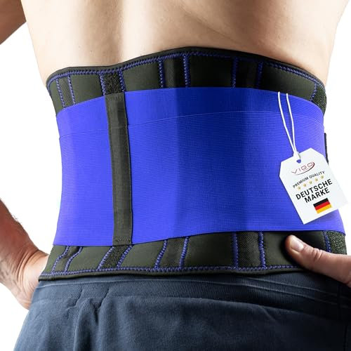 VIGO SPORTS Bandage dorsal lavable en machine – Ceinture lombaire anti-transpiration pour une stabilisation efficace du dos – Ceinture de soutien dorsal pour homme et femme – Ceinture de soutien