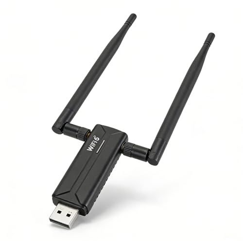 Sxhlseller Adaptador WiFi USB Inalámbrico para PC, USB 3.0 WiFi6E AX5400M Adaptador WiFi 802.11AX 6GHz 5GHz 2.4GHz Triple Banda Antenas Duales 6dBi Adaptador de Red Inalámbrico para PC de