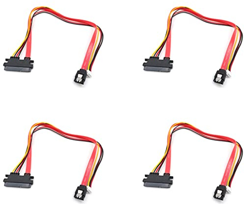 TsoLay 4X Câble d'alimentation de Données de Disque Dur Intégré Câble d'alimentation de Données 4 Pin et 3.0 Mâle vers 22 Pin (7 + 15 Pin)