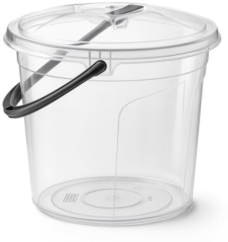 Best House Bucket with Lid - 20 Litres, Plastic Storage Container, Multipurpose Clear Storage Bin/Bucket With Lid and Handle (Pack of 1)