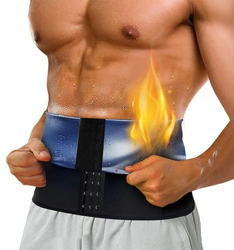 Weyot Bauchweggürtel Herren, Waist Trainer Herren Zum Abnehmen, Verstellbarer Sauna Bauchweggürtel Zum Abnehmen, Schwitzgürtel Bauch Bauchfett Weg Gürtel, L/XL,Blue