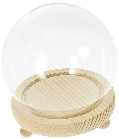 RORPOIR Preserved Glass Dome Cloche with Base Elegant Display Case for Miniature Plants Flowers Figurines Glass Dome for Home Office Decoration