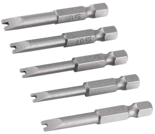 Visxcnu 5 Stück U Typ Form Schraubendreher, S2 Legiertem Stahl Schraubendreher 1/4 Zoll Sechskantschaft U-Förmiger Magnatischer Schraubendrehersatz 50 mm Länge