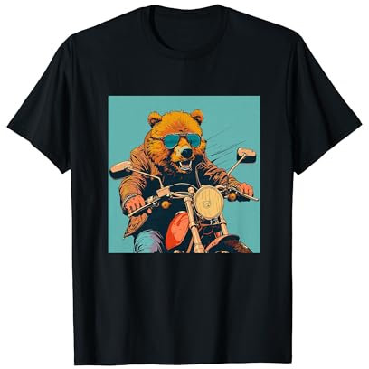 2.Bär ,Motorrad biker Rocker Moped Motorroller Scooter T-Shirt