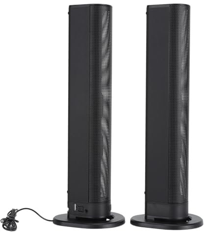 Jectse Barre de Son TV, BS-56 Bluetooth 40 W Stéréo Home Cinéma Barre de Son avec Caisson de Basses, Système Surround sans Fil Pliable et Amovible, Haut-Parleur pour Téléviseurs et