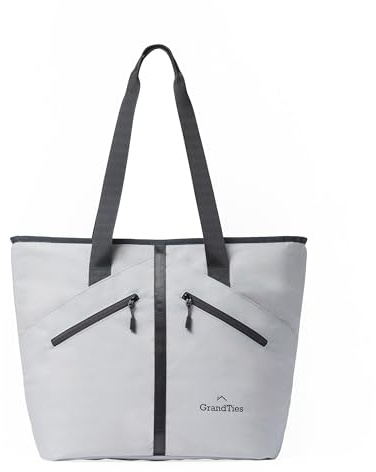 GRANDTIES Insulated Cooler Tote Bag 30 Can Large Capacity Durable Zipper Leakproof Outshell for Grocery Lunch Picnic Travel