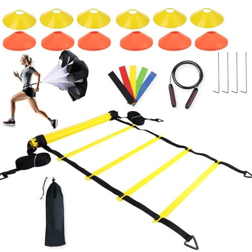 Mimoqk Football Training Set, Football Training & Playing Field Equipment, Football Training Equipment Agility Training Poles Set, Adjustable Soccer Training Equipment, Agility Training for Athletes
