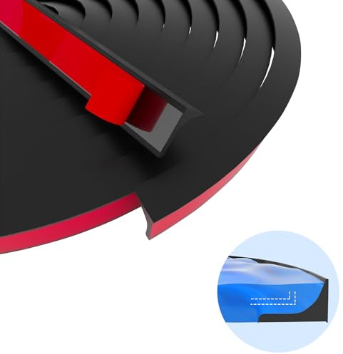 ACESOME Seuil de Douche Barrage d'eau, 3M Joint Etancheite Douche, Barrière de Douche Fabriqué en Silicone, Barre de Seuil Adhesive, noir