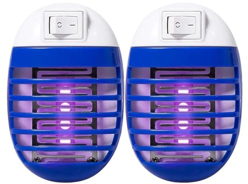Fly Zappers Piège à mouches d'intérieur pour la maison - Lampe LED plug-in - Piège à mouches à fruits à longue portée - Piège à moustiques puissant pour la