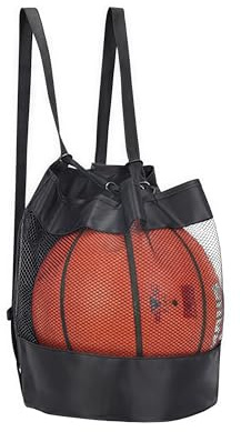 Zhenghebuy Sacca da Pallone,Borsa a Rete Zaino,Coulisse Zaino Portatile da Basket,Zaino Sportivo Multifunzionale per Calcio,Basket,Pallavolo(Nero)