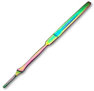 VIVA INSTRUMENTS Premium Surgical Scalpel Blades Handle Set No 3,4,7 and 9 Beaver Blade Holders Precision Crafted for Medical Surgical and Crafting Use Durable Sterilization (Titanium RANINBOW, No.7)