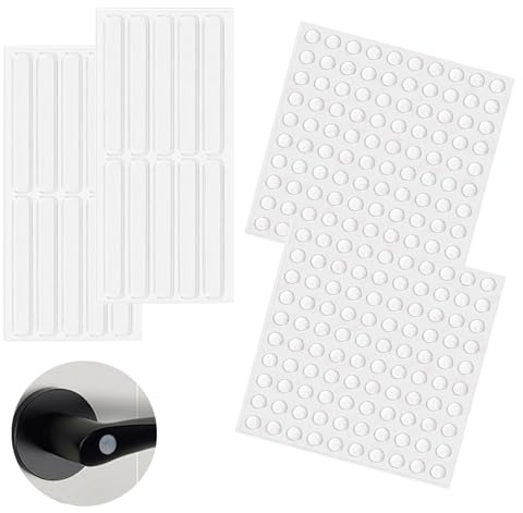 220 Pcs Cupboard Door Stoppers, Door Stop, Clear Silicone Strip Cabinet Bumpers and Self Adhesive Rubber Pads, Door Silencer for Slamming, Door Stopper for Doors and Furniture Protectors