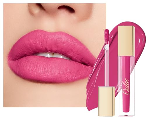Oulac Matte Pink Lipstick for Women, Liquid Lip Gloss Long Lasting Lip Stain, High Impact Lipcolour, Waterproof Lightweight Soft, Vegan & Cruelty-Free M34