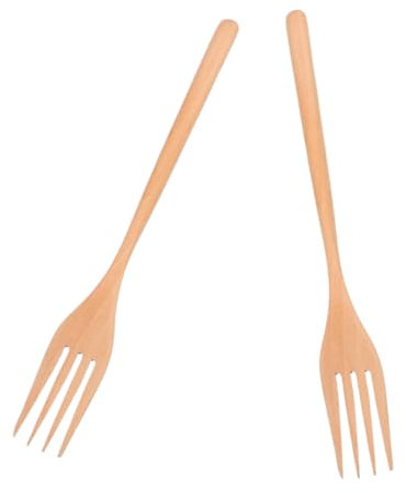 GLEAVI 2pezzi Forchette Legno Per Cucinare e Forks Per Insalate Spaghetti e Frutta Utensili Versatili Per e