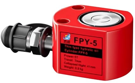 YOPNDFR Gatos de Perfil bajo con Capacidad de 200 toneladas y Carrera de 21 mm (0,82 pulg.), Gatos hidráulicos industriales de Perfil bajo con retracción automática.(5T/11023lb-0.27 Stroke)