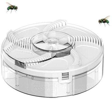 Piège à mouches électrique rotatif silencieux – Outil de contrôle des insectes domestique rechargeable pour salon, terrasse, patio