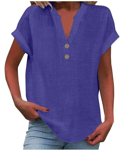 2025 Mujer Verano Tank Corte Holgado Plisado Cuello En V Top Sin Mangas Dobladillo Curvo Fluido Blusas Anchas Mujeres, Color lila claro., 3XL