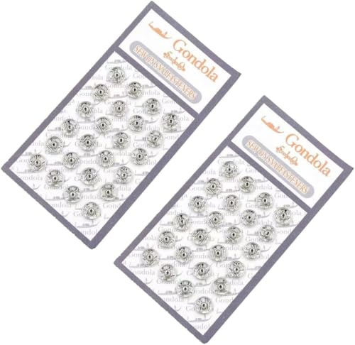 48Pcs Silver 6mm Metal Fastener Buttons Mini Sew-on Snap Buttons Press Studs Button Sewing Buttons for DIY Doll Clothes, Clothing Sewing Accessories