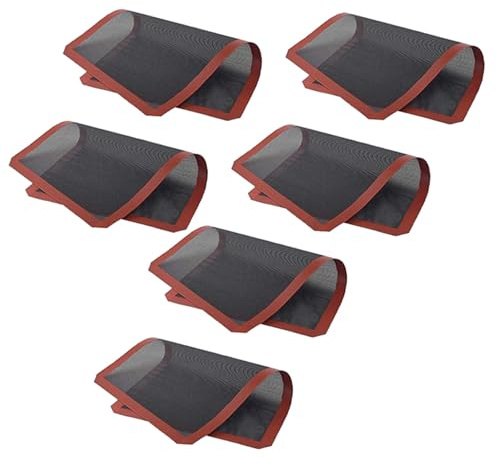 Lbvzxkad Feuille de Tapis de Cuisson en Silicone 6 PièCes, Revêtement de Four Antiadhésif Perforé, Tapis de au Pain Cuit au Four, Double Face Disponible