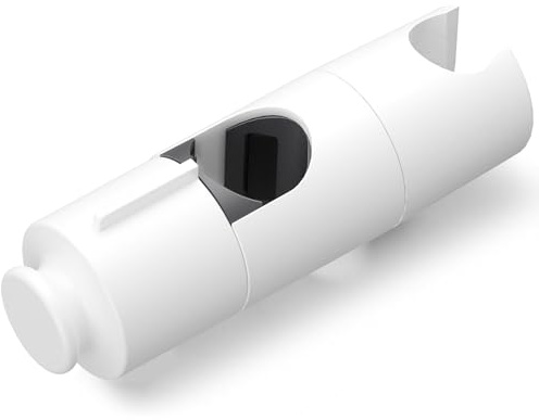 OFFO Supporto Soffione Doccia 19-25mm, Porta Doccino con Gancio, Bianco | Supporto Doccia Universale per Dado Conico Flessibile 20-23mm, Regolabile in Altezza, Fissaggio Stabile,Installazione Facile