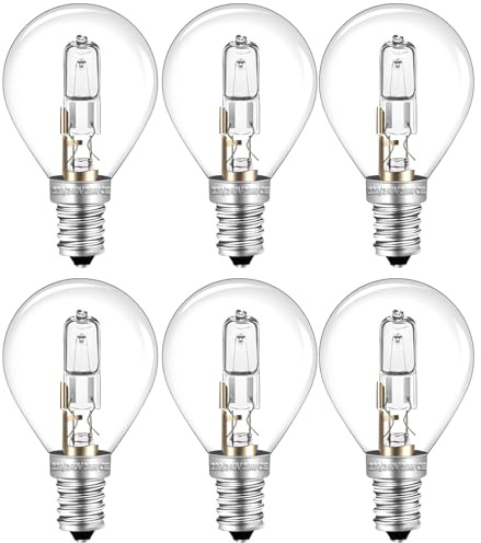 G45 E14 Golf Ball Bulb 28W SES Dimmable Small Edison Screw Light Bulb | Warm White 2700K 613LM AC 230V Mini Globe Classic Clear Round for Chandeliers Ceiling Fans Wall Table Lamp Pack of 6