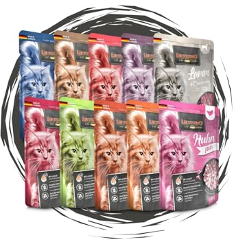 Leonardo - Katze, Nassfutter - Frischebeutel Bigpack Bundle - Mix 1, garantiert 10 Sorten (Büffel, Fleischmenü, Kalb, Kaninchen, Lamm, Rind, Wild, Fasan, Ente und Huhn) - 24x85g