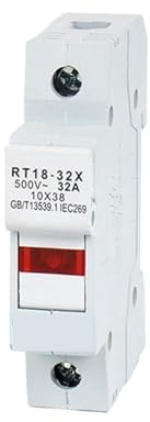 Sicherungshalter für DIN-Schiene, Basispfosten für 10 x 38 mm, AC690 V, 500 V, RT18-32X 1/2/3/4P 2/3/4/5/6/8/10/16/20/25/32A, 1 Stück (2P, mit Kern 16 A)