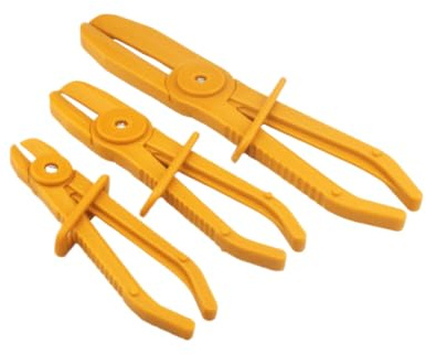 Nylon Hose Clamp Tool Set Compatible with Brake Fuel Water Line Hose Pliers Hands Free Car Repair Tools(Yellow-3PC)