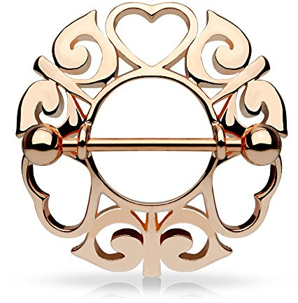 eeddoo Brustwarzen-Piercing Herzen Silber Edelstahl
