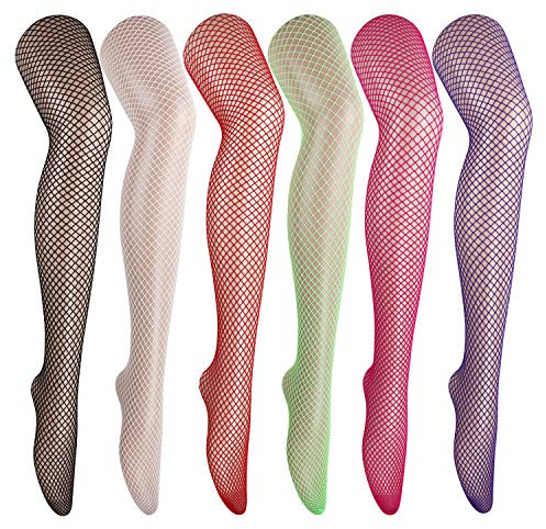 DRESHOW 6 Paia Donna Sexy Moda Elastico Vita Alta Collant Calze a Rete Coscia Alta Calze Collant