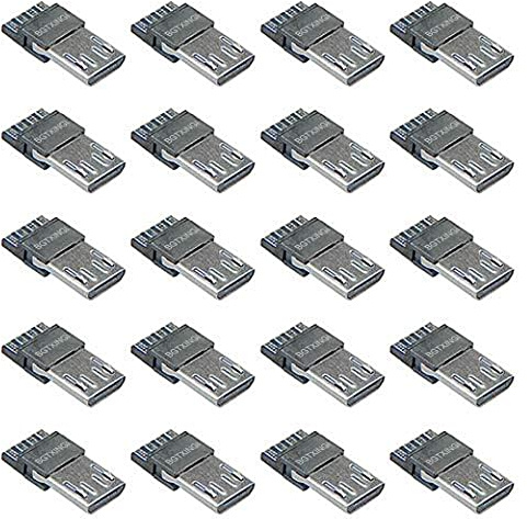 BGTXINGI 40PCS USB Type B Standard Micro Port Male Solder Plug Direct Jack Socket Connector Solder Welding Welding Plate for DIY USB Power Supply Breadboard Design Phone Power Cable
