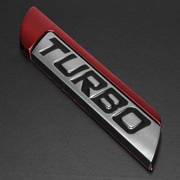 C-FUNN 3D Metall Turbo Logo Karosserie Kotflügel Emblem Abzeichen Aufkleber Aufkleber Rot / Blau - Rot