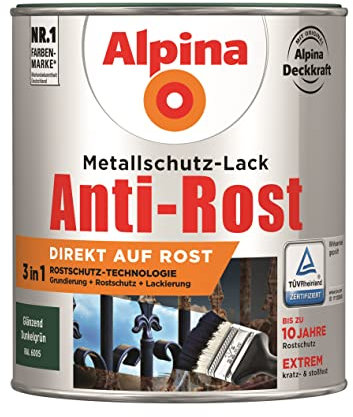 Alpina Metallschutzlack Anti-Rost Dunkelgrün 750ml glänzend