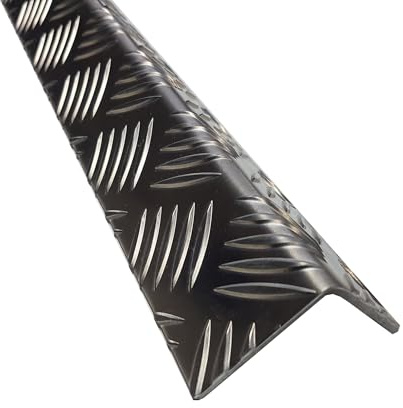 Alu-Winkel, 750mm Aluwinkel 80x80 mm Schenkelinnenmaß aus Alu Riffelblech Quintett 2,5/4,0 mm stark Kantenschutz,Winkelprofil,