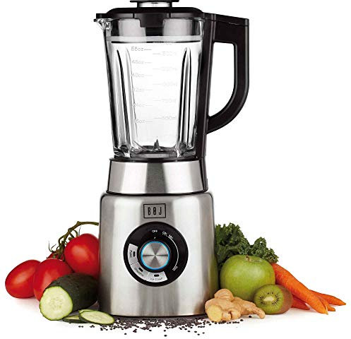 BOJ Batidora de vaso TB-1700, jarra de cristal 1,7L, funciones: smoothies, hielo picado y pulse, gran potencia 1200W