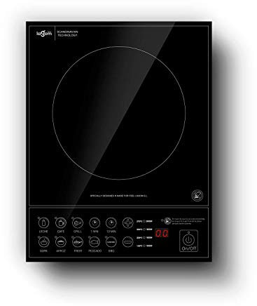 Self Ideas Plaque à induction portable 10 niveaux de température. Puissance : 2000 W. Vitrocéramique portable avec minuterie numérique : jusqu'à 180 min et arrêt automatique. (hauteur jusqu'à 20 cm)